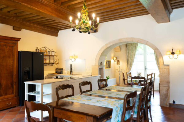 Dining area at Chateau de Mirande France